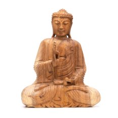 Dřevořezba BUDDHA Přijímání energie 40 cm