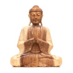 Dřevořezba BUDDHA Andžali Mudra pozdrav 40 cm